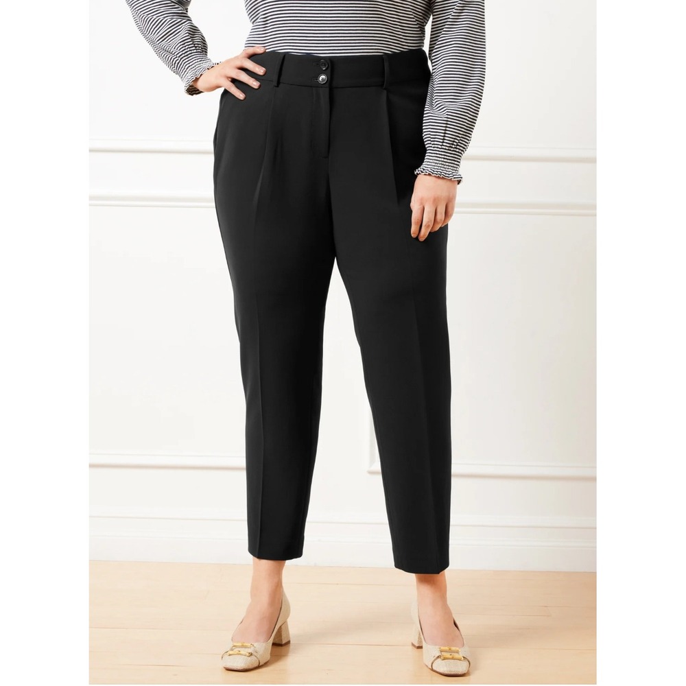 Talbots Black Pleated Ankle Pants Women's Size 20L